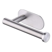 Suport de hartie igienica autoadeziv, Inox, 16x4.5x8cm, Argintiu