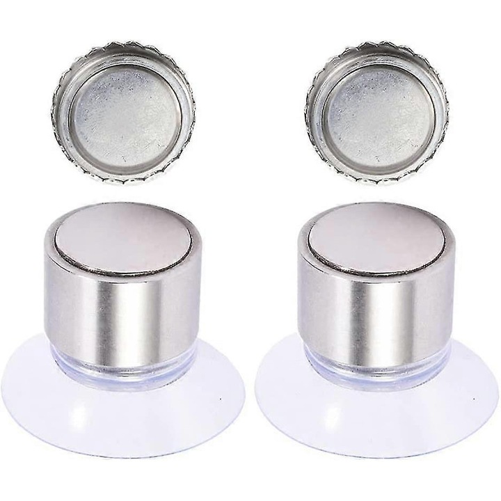 Suport de sapun magnetic pentru perete, set 2 bucati, metalic, pentru baie