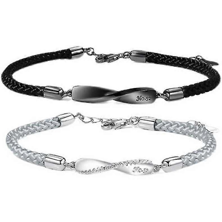 Set bratari impletite pentru cupluri, 2 bucati, multicolor