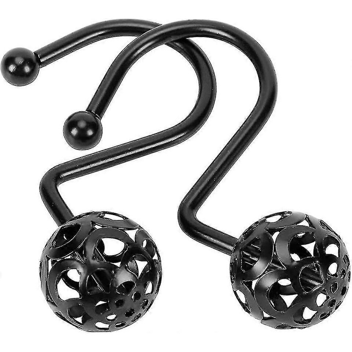 Set de 12 carlige pentru perdea de dus din otel inoxidabil, rezistente la rugina, design modern