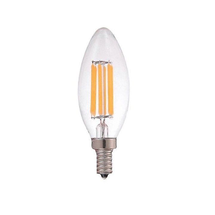 Set 4 becuri incandescente E14 4W 220V, 2700K, transparente