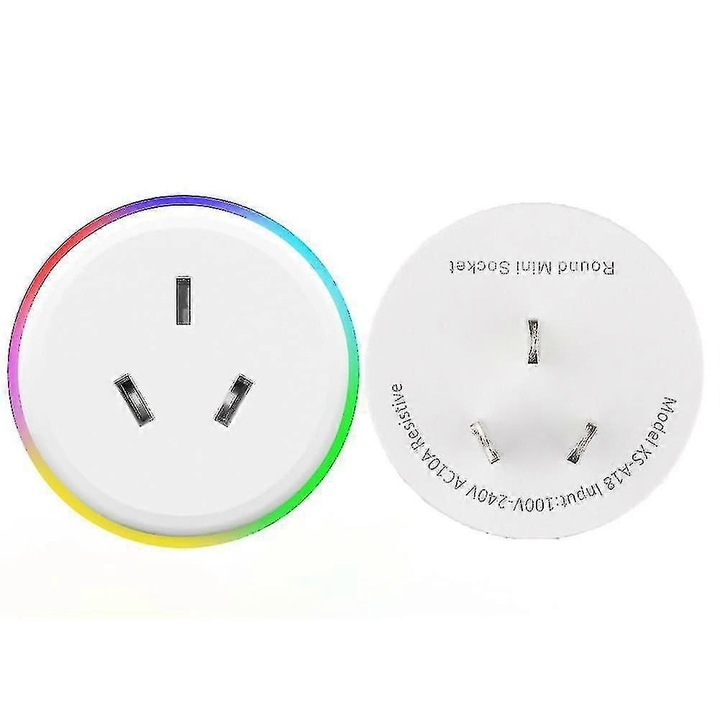 Интелигентен контакт с WiFi 2.4GHz контрол, RGB светлина, гласов контрол Alexa и Google Home, комплект от 1 брой