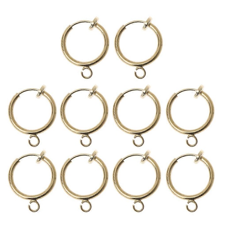 Set 10 Pcs Convertoare Cercei Clip-on, Aurii, 13mm