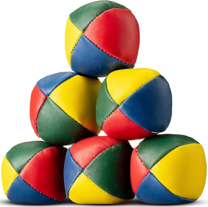 6 darabos zsonglőrlabda készlet, 5x5cm, többszínű, gyerekeknek és kezdőknek