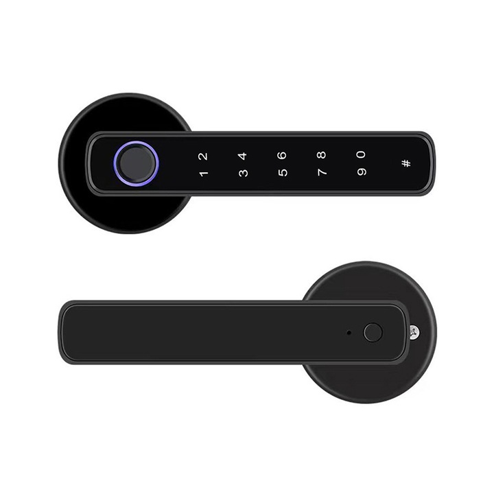 Yala Incuietoare Digitala Smart, Rqiurpn, Deblocare 0.3s, Control prin Aplicatie Mobila, 50 Amprente, plastic metal, Pentru Casa, Apartament, Hotel, Inteligenta, Deblocare Amprenta, Control Aplicatie