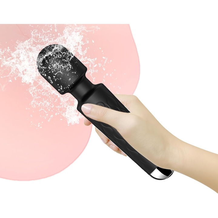 Vibrátor Stimulátor Szexjáték AYSTOAYS®, Állítható sebesség, 20 vibrációs program, 8 sebességfokozat, Orvosi szilikon, Mágikus, Intenzív stimuláció, Rugalmas, Ellenálló, Fekete