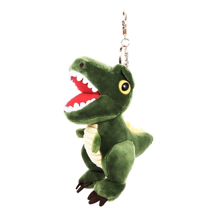 Pandantiv din plus dinozaur, ornament pentru geanta, 15x9x7cm, set 1 bucata