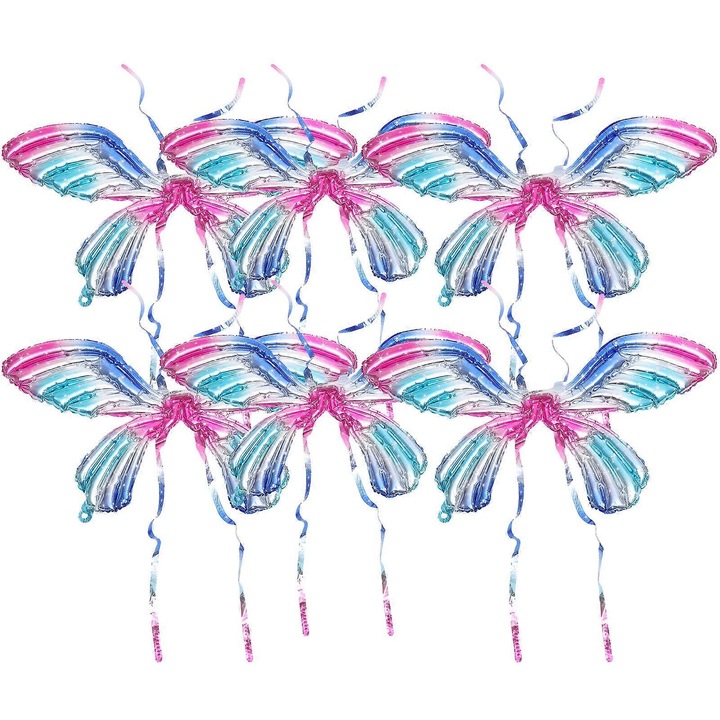 Alumínium fóliából készült, pillangó szárny alakú, többszínű modellező lufi szett