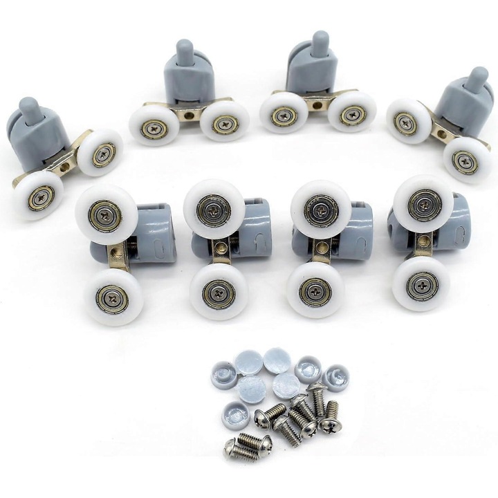 Set 8 roti pentru usi de dus, 23mm, accesorii baie