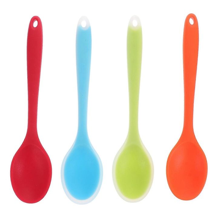 Set 4 linguri din silicon pentru salate, polonice multifunctionale, multicolor