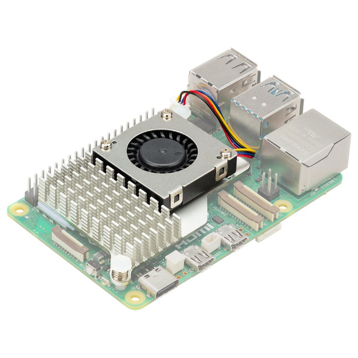 Ventilator activ cu radiator pentru Raspberry Pi 5