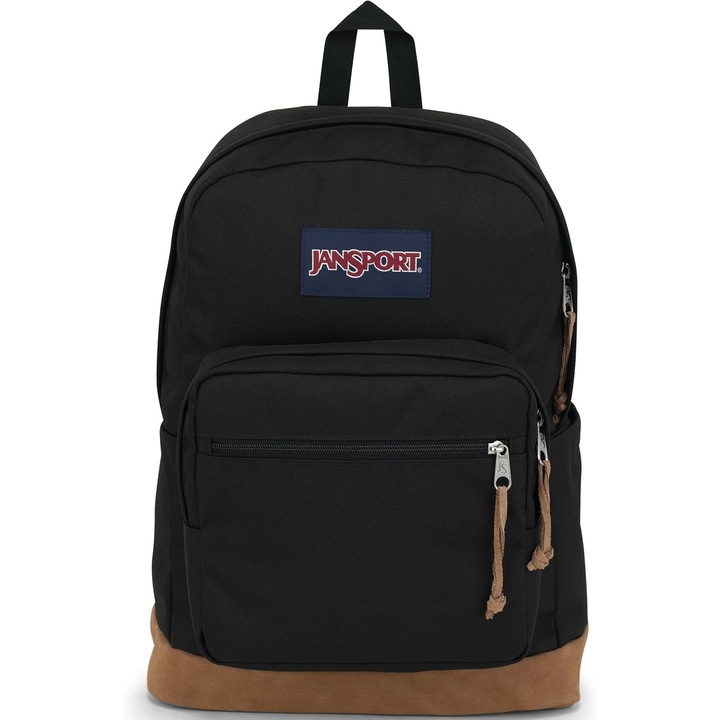 Rucsac JanSport Right Pack, incapea in laptop de pana la 15", compartiment principal spatios, negru, 42 x 32 x 19 cm