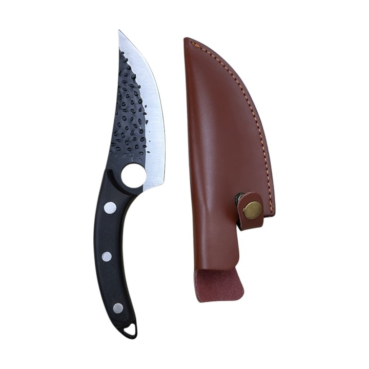 Cutit cu teaca din piele, maner lemn 721 KAVI ONE