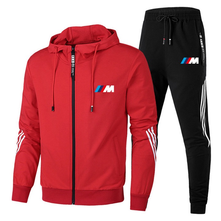 Férfi sporttréningruha, BMW M., piros/fekete, 2XL INTL