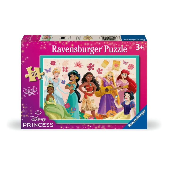 Ravensburger puzzle, Disney hercegnők ereje, 35 darabos, 3 éves kortól, klasszikus