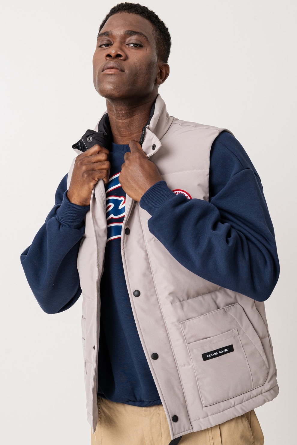 CANADA GOOSE, Vesta cu umplutura de puf Freestyle, Gri deschis, S