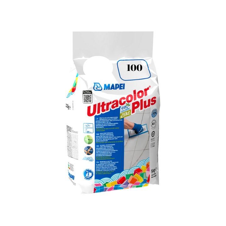 Фугираща смес Ultracolor Plus 100, Бял, 5 кг