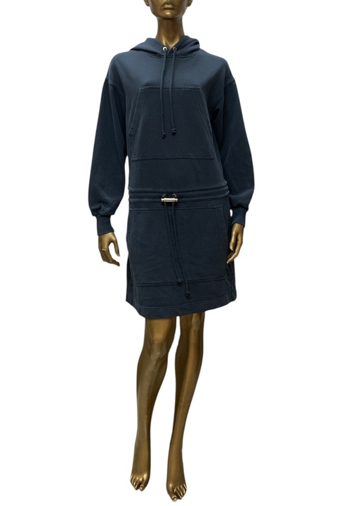 Tunică de damă Diesel 8001292 16121-15, Mânecă lungă, Buzunar tip "Kangaroo", Șnururi reglabile, Bumbac, L, Albastru închis