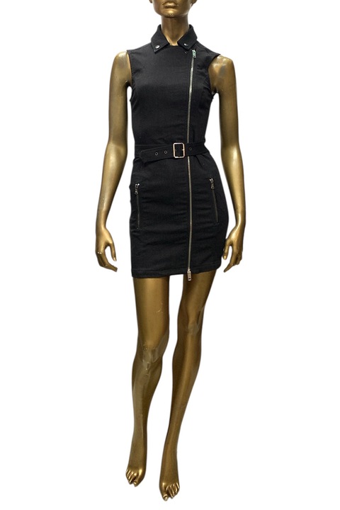 Rochie de damă Diesel 8001315 16121-15, Lungime mini, Croială ajustată, Buzunare, Guler, Curea, XS, Negru