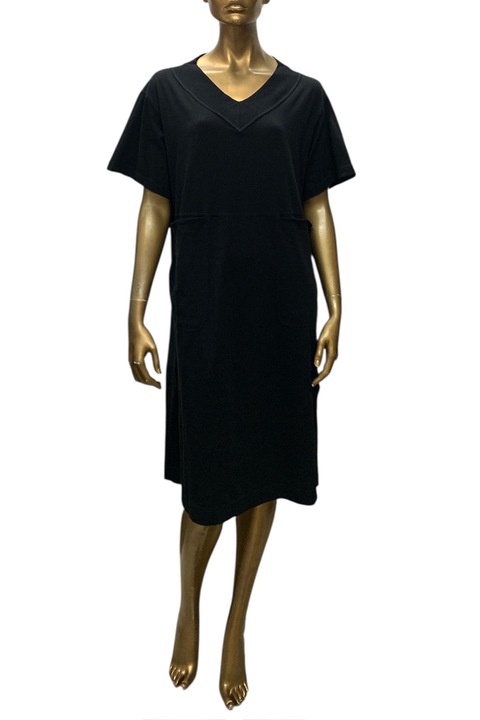 Rochie de damă Diesel 8001364 16121-15, Midi, Decolteu în V, Croială lejeră, Buzunare, Mânecă largă, L, Negru