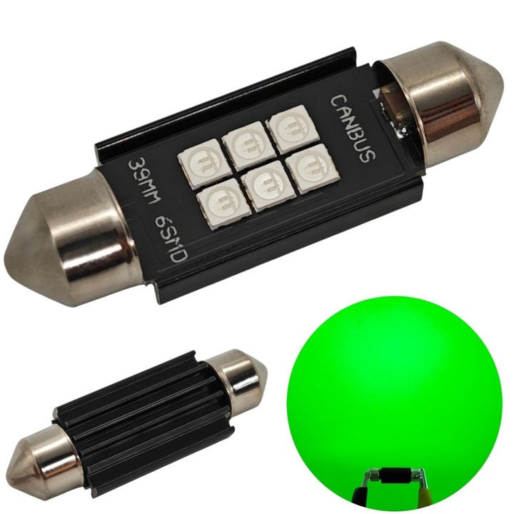 Комплект LED крушки, motoLEDy, C5W C10W LED крушка SV8.5, 12-24V, CANBUS 39mm, - цветове Розов, 2 броя