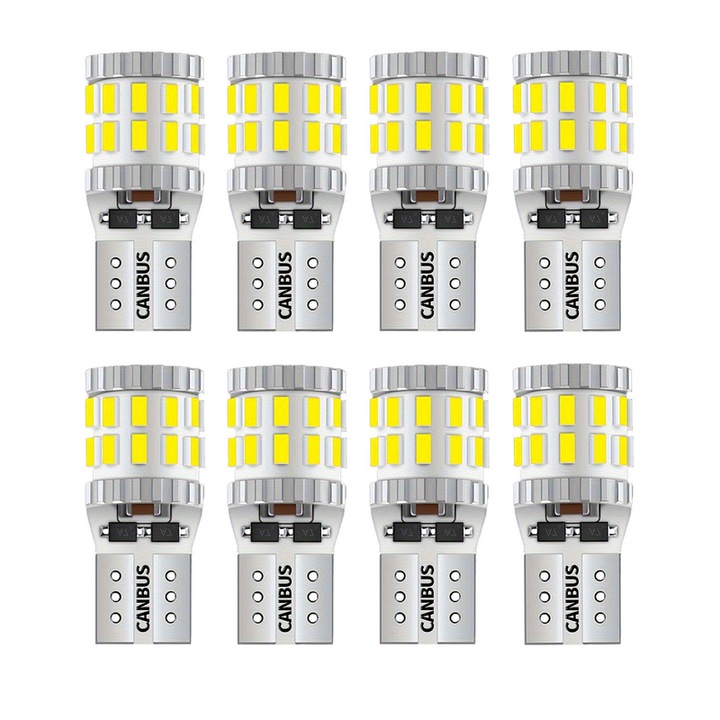 Becuri LED Canbus 194, 30-SMD, 400% mai luminoase, alb, set 8 buc, 12V-24V