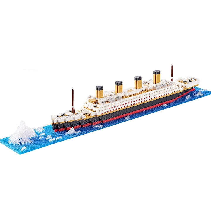 Set de Constructie Vaporul Titanic, 2000 de piese, din ABS de inalta calitate, 56x10x8 cm