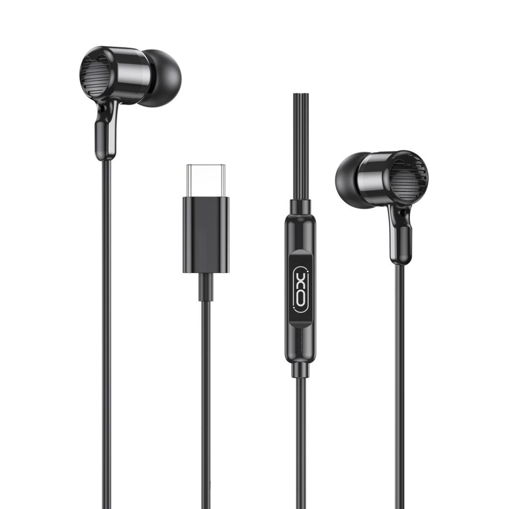 Casti cu Fir Type-C XO-EP81, Compatibile iPhone 15/16/17 si Android, Cablu 1.2M, Microfon, Negru