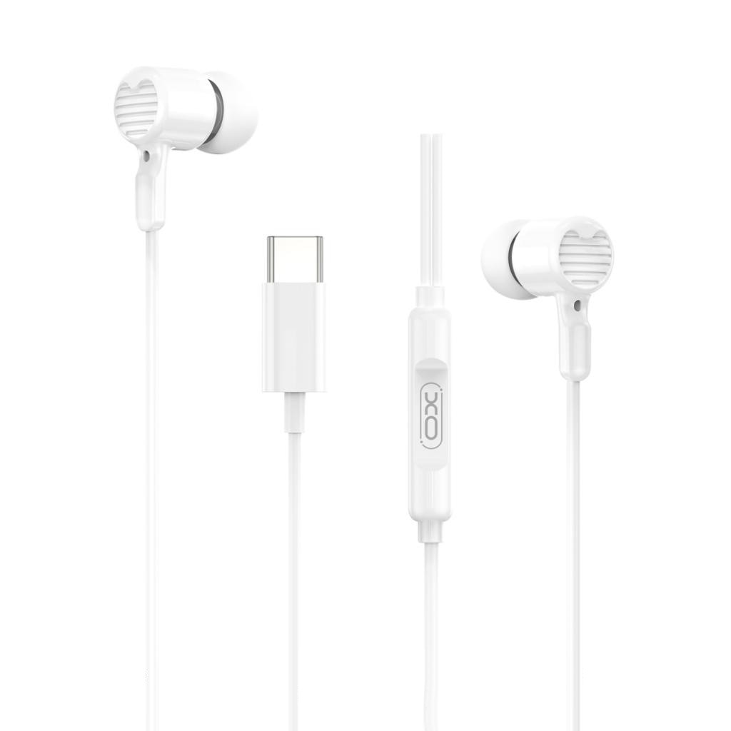 Casti cu Fir Type-C XO-EP81, Compatibile iPhone 15/16/17 si Android, Cablu 1.2M, Microfon, Alb