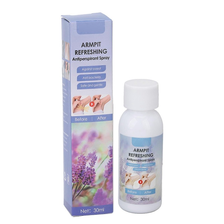 Spray antiperspirant pentru subrat 30ml, lavanda, antibacterian, natural