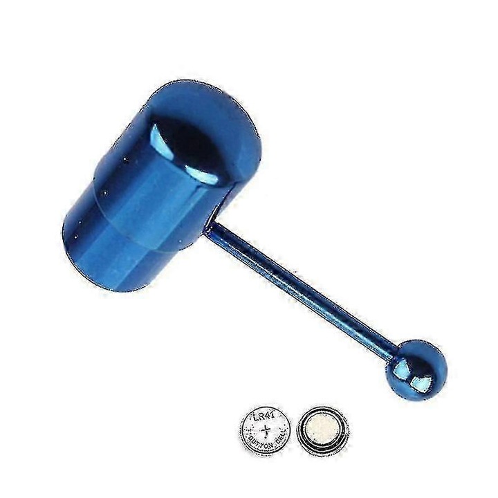 Piercing pentru limba, otel inoxidabil, albastru