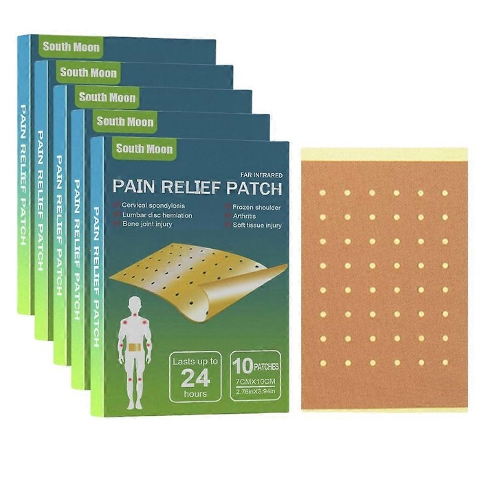 Set 5 Cutii plasturi pentru dureri musculare si articulare, Extra mari, Bej