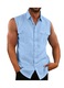 Férfi ing, poliészter, pamut, ujjatlan, Kék