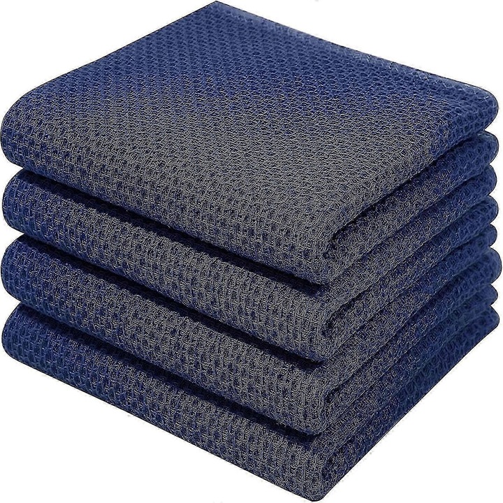 Set 6 prosoape din bumbac 100%, design waffle, absorbtie mare, multicolor, 34x73cm