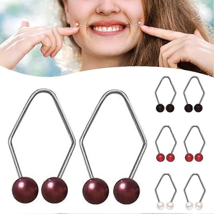 Малък коректор за усмивка, 1 чифт, бял, 4 см