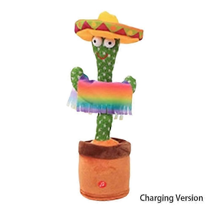 Jucarie interactiva pentru copii, cactus dansator, 120 melodii, 32cm, set plush
