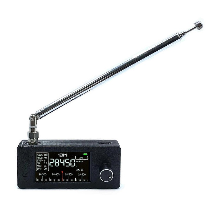 Radio portabil MINI SI4732, ecran IPS 1.9 inch, antena telescopica, negru, 800mAh