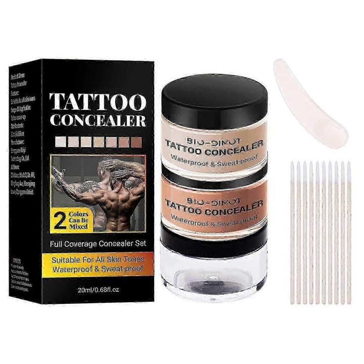 Professzionális korrektor, 2 természetes árnyalat, víz- és izzadásálló, teljes fedés, tetoválásokra és bőrhibákra