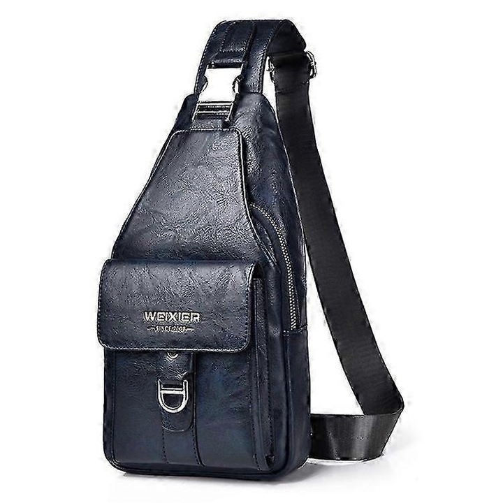 Férfi táska, WEIXIER, X329 modell, vízálló, 16x30x5cm, sötétkék