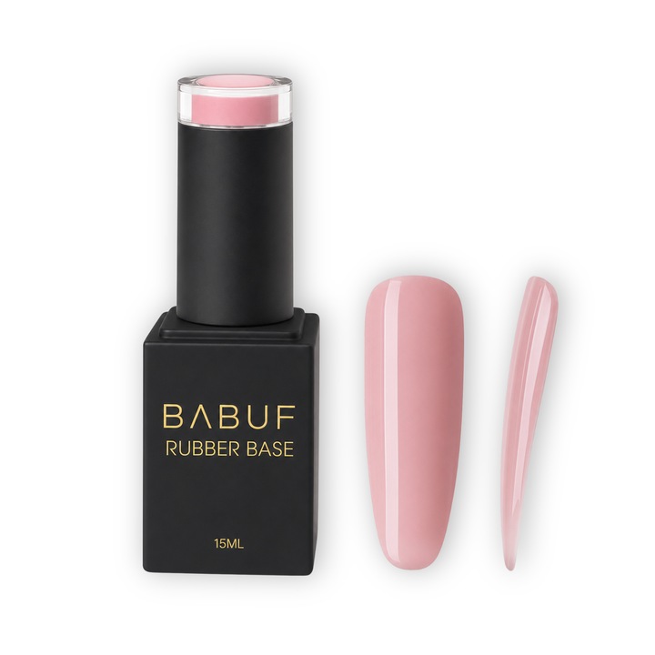 Baza Rubber BABUF, Vintage Rose, RB27, roz prafuit, autonivelanta, pentru unghii naturale, 15ml