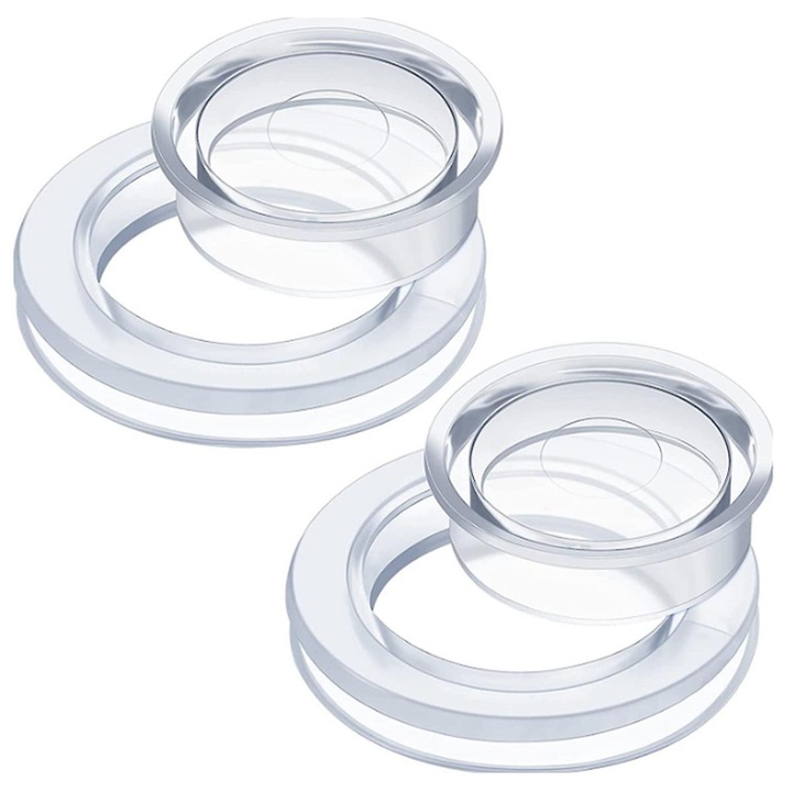 Комплект от 2 стойки за чадъри с капак, прозрачни, за маси с отвор 5 см