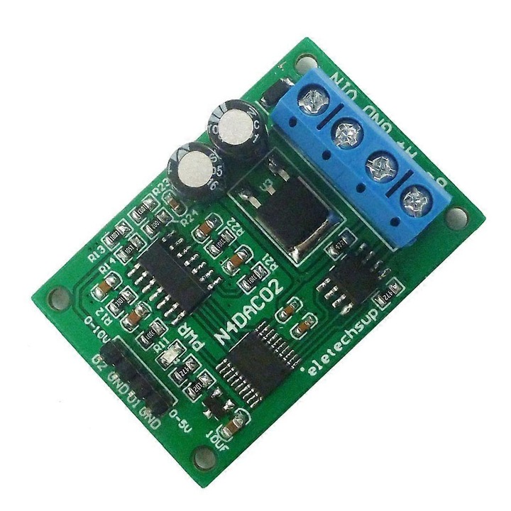 Modul N4DAC02, convertor de semnal de tensiune DC12V, 2 canale, compact, pentru aplicatii senzoriale