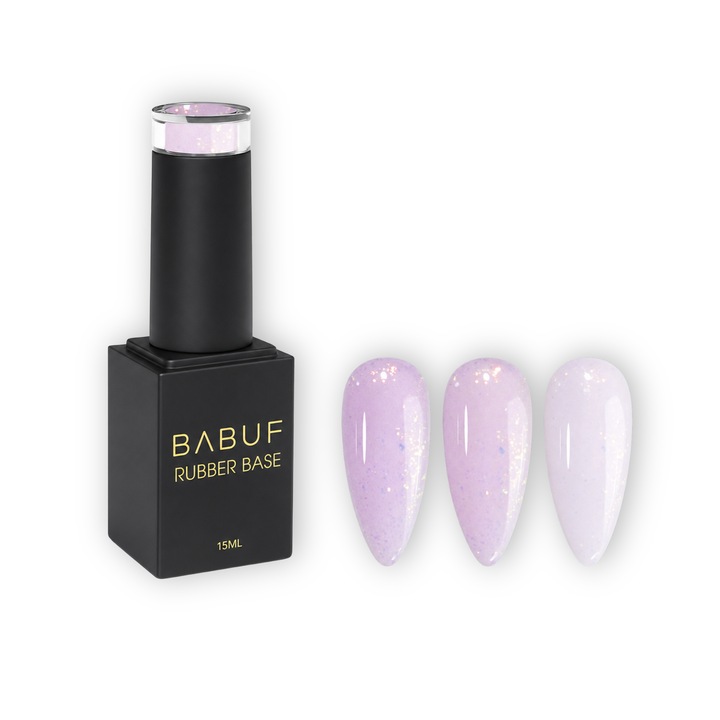 Baza Rubber Glitter BABUF, Twilight Spark, RBG6, autonivelanta, reflexe sidefate, 15 ml