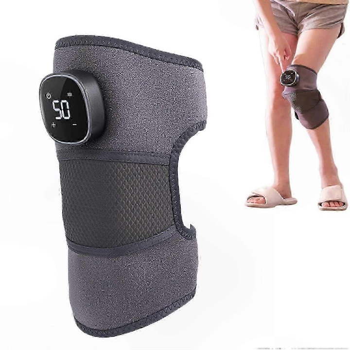 Уред за масаж на коляното с топлина и вибрации, 23x18x8см, сив