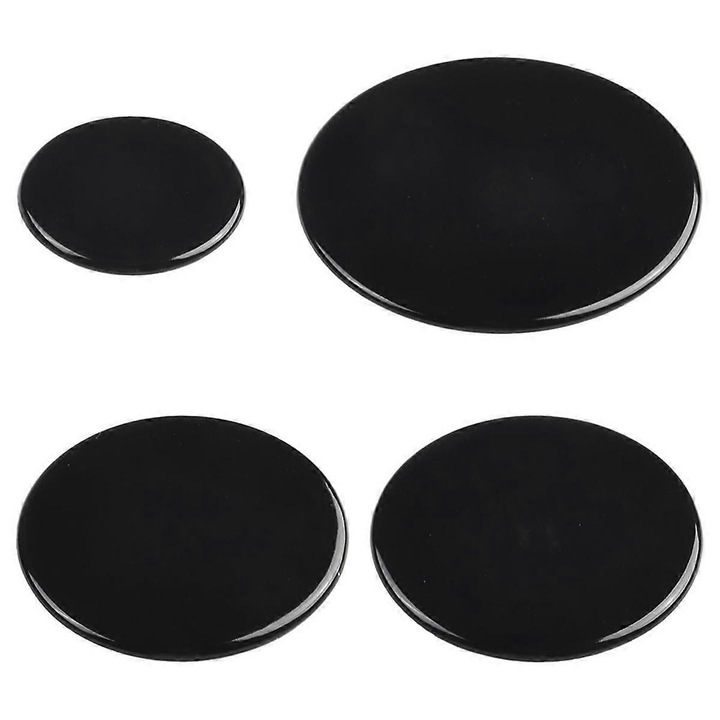 Set 4 Capace Arzator Gaz Aragaz 55mm, 75mm, 100mm, Negru