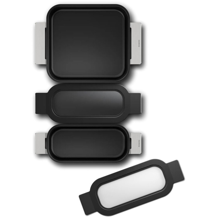 Set 3 tavi cu manere BOSCH Pro Induction Flex Pan HEZ9FF030 - 17007154, otel inoxidabil, 3 straturi antiadezive, inductie