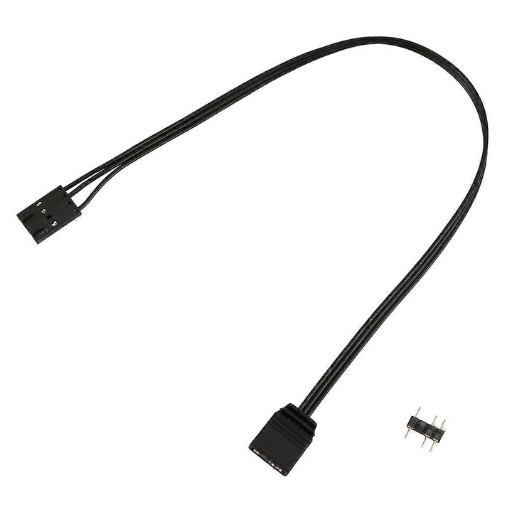 Кабел-адаптер 4PIN към 5V 3pin ARGB, 25см, черен