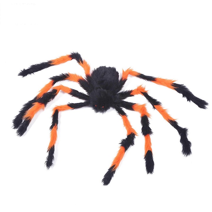 Costum de Halloween Spider cu rucsac, negru, dimensiune S, cu buzunar si curele de transport