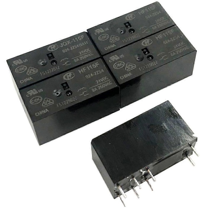 Set 5 Module Rele HF115F, 24V 8A, 29x12.7x15.7mm, ecologic