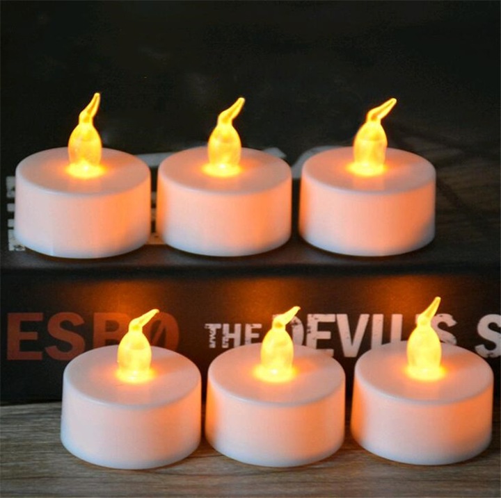 Set 16 lumanari LED, 1.4x1.4inch, fara flacara, pentru decorare Craciun, Halloween, petreceri